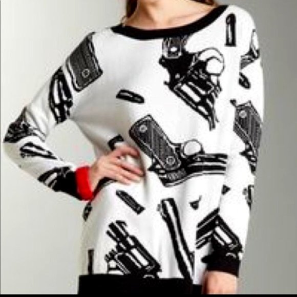 Betsey Johnson Sweaters - Betsey Johnson Glock Gun Sweater, Medium. VINTAGE!